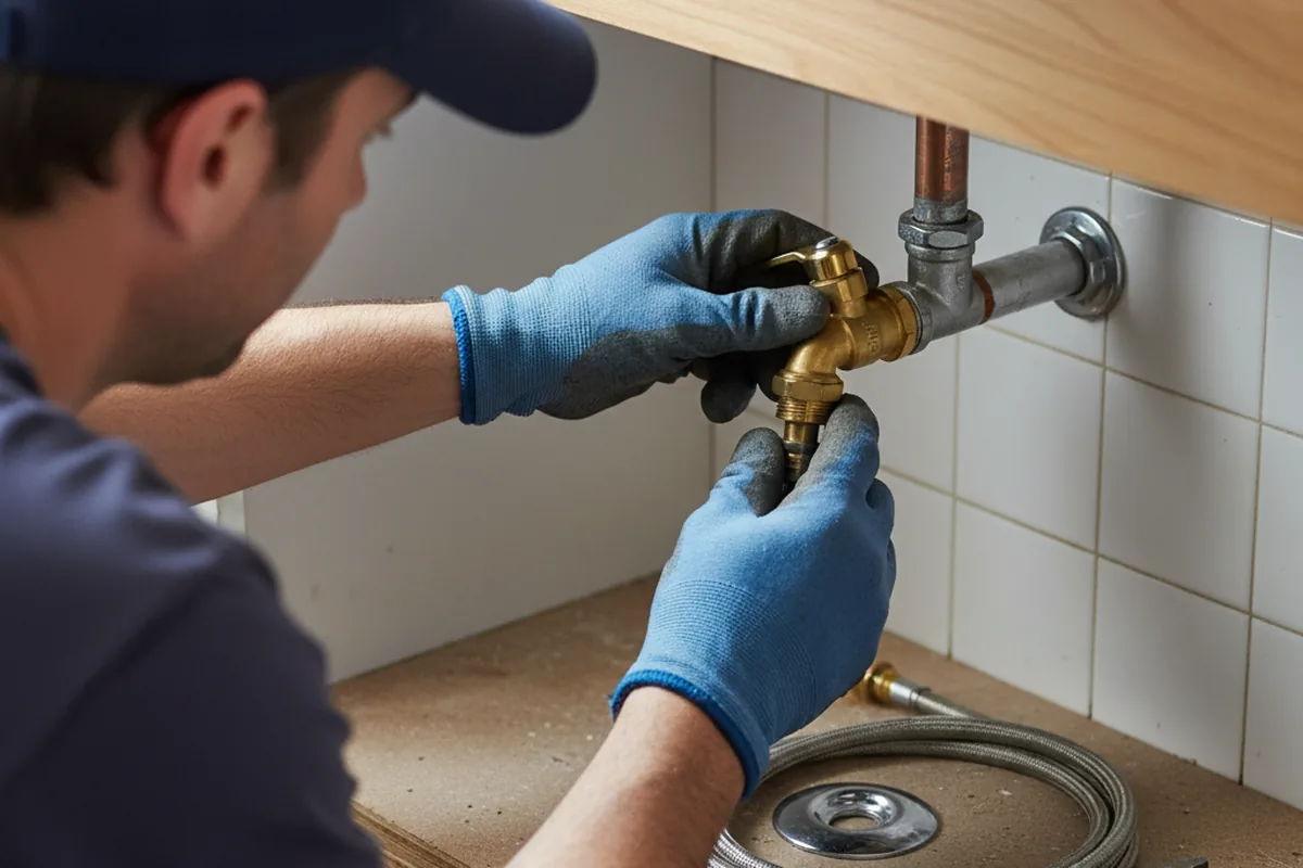 Shutoff valve and fitting work during Burst Pipe Repair in Westfield